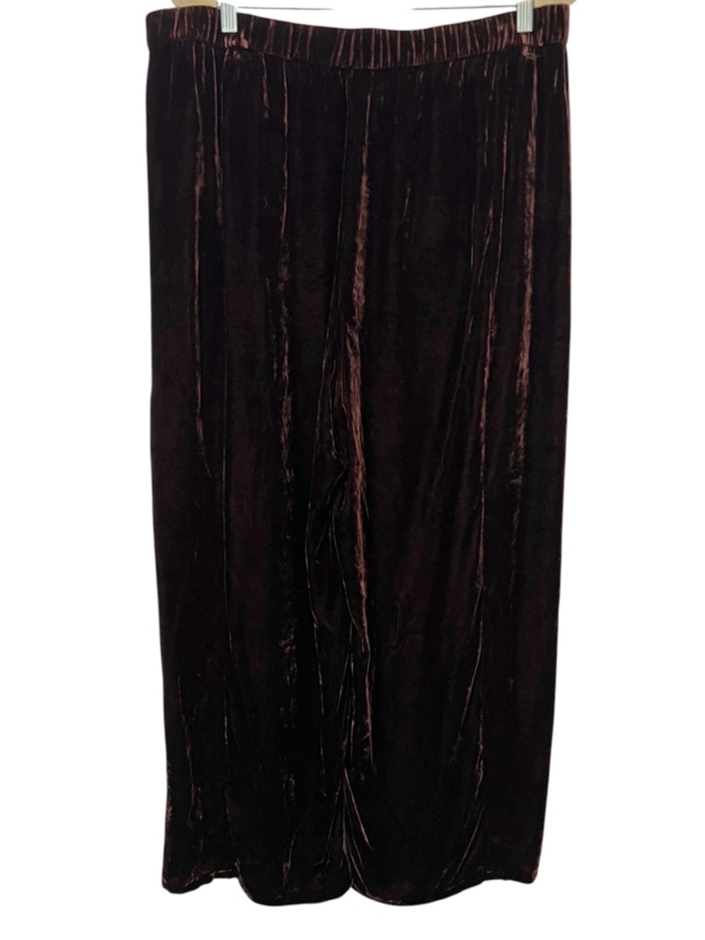 Eileen Fisher Velvet Wide Leg Pants XL Brown - Picture 6 of 6